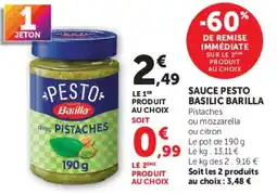 Hyper U Barilla Sauce pesto offre