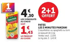 Hyper U Panzani pates les 3 minutes offre
