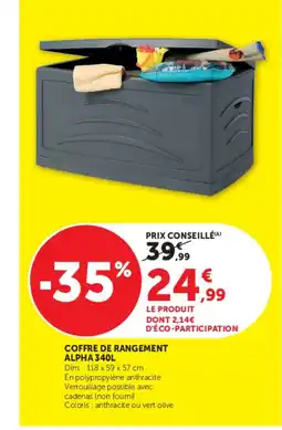 Hyper U ALPHA COFFRE DE RANGEMENT offre