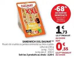 Hyper U DAUNAT SANDWICH XXL offre