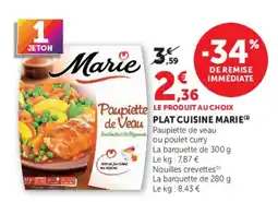 Hyper U Marie Paupiette de Veau offre