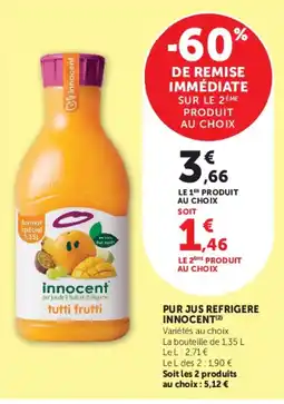 Hyper U innocent pur jus de 9 fruits et d'1 légume offre