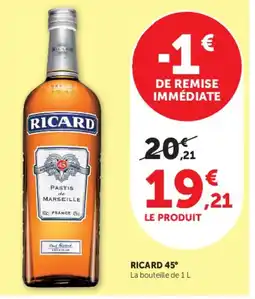 Hyper U RICARD Pastis de Marseille offre