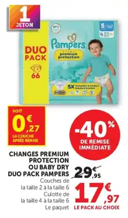 Hyper U Pampers Changes Premium Protection offre