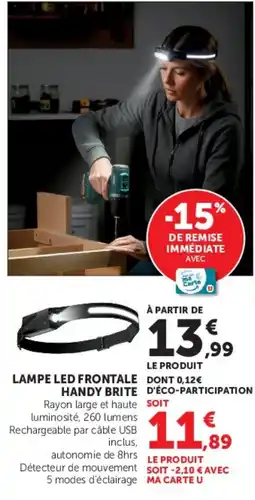 Hyper U HANDY BRITE LAMPE LED FRONTALE offre