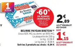 Hyper U Paysan Breton Le Beurre Doux offre