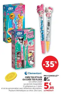 Hyper U Clementoni Create your Pens offre