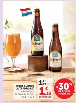 U Express La Trappe Bière blonde 0.0° offre