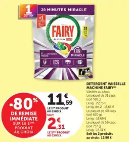Hyper U FAIRY DETERGENT VAISSELLE MACHINE offre