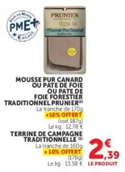 U Express PRUNIER Mousse Pur Canard offre