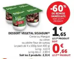U Express Sojasun Dessert Végétal offre