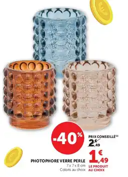 Hyper U PHOTOPHORE VERRE PERLE offre