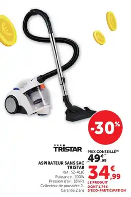 Hyper U TRISTAR ASPIRATEUR SANS SAC offre