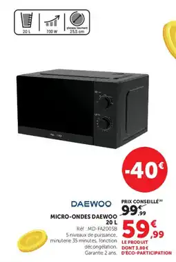 Hyper U DAEWOO MICRO-ONDES offre