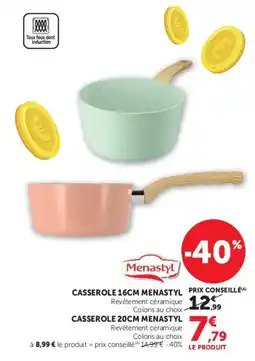 Hyper U Menastyl Casserole 16CM offre