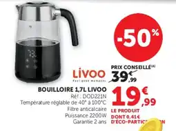 Hyper U LIVOO BOUILLOIRE 1,7L offre
