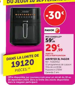 Hyper U FAGOR AIRFRYER 8L offre
