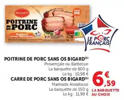 Hyper U BIGARD POITRINE DE PORC SANS OS offre