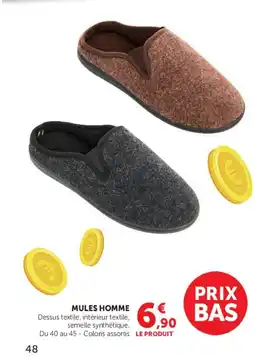 Hyper U MULES HOMME offre