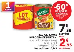 Hyper U PANZANI RAVIOLI SAUCE BOLOGNAISE offre