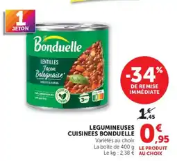 Hyper U Bonduelle Lentilles Facon Bolognaise offre