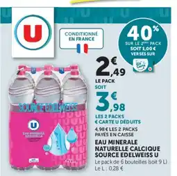 Hyper U U Eau minérale naturelle calcique offre
