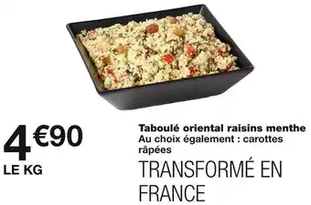 Taboulé oriental raisins menthe