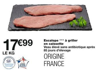 Escalope à griller en caissette