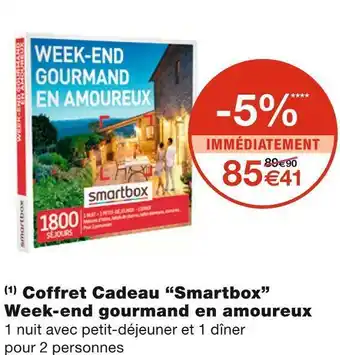 Smartbox coffret cadeau week-end gourmand en amoureux