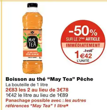 Monoprix May tea boisson au thé pêche offre
