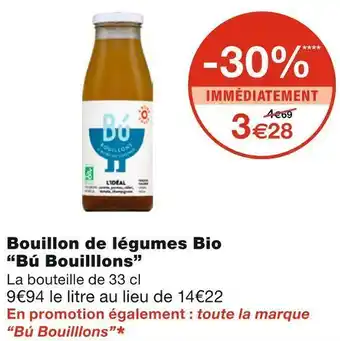 Monoprix Bú bouilllons bouillon de légumes bio offre