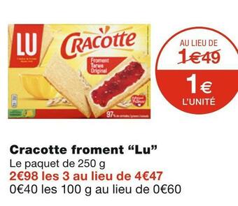 Monoprix Lu cracotte froment offre
