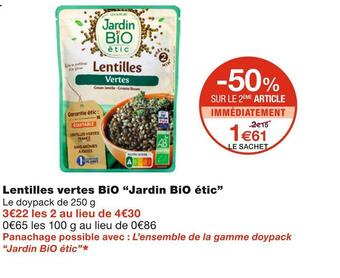 Jardin bio étic lentilles vertes bio
