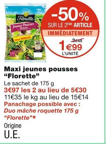 Monoprix Florette maxi jeunes pousses offre