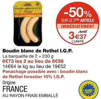 Monoprix Boudin blanc de rethel i.g.p. offre