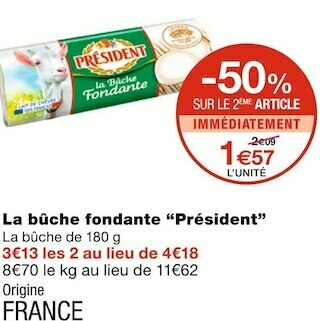 Monoprix Président la bûche fondante offre