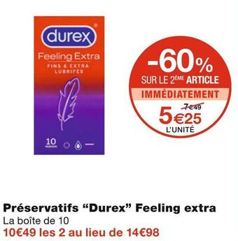 Monoprix Durex préservatifs feeling extra offre