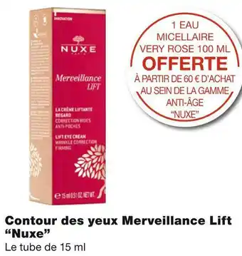 Nuxe bon plan sur contour des yeux merveillance lift de la marque nuxe