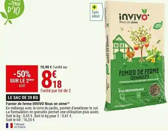 Gamm vert Invivo fumier de ferme nous on sème offre