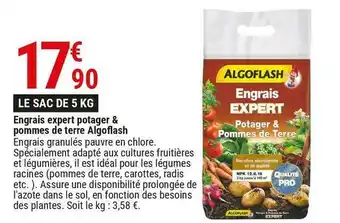 Gamm vert Algoflash engrais expert potager & pommes de terre offre