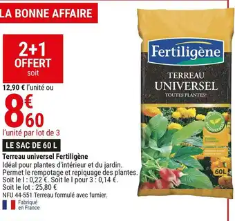 Gamm vert Fertiligène terreau universel offre