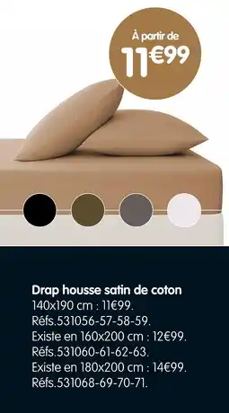 b&m Drap housse satin de coton offre