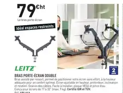 Hyperburo LEITZ BRAS PORTE-ÉCRAN DOUBLE offre
