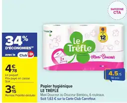 Carrefour Market LE TRÈFLE Papier hygiénique offre