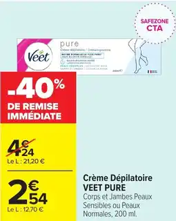Carrefour Market VEET PURE Crème Dépilatoire offre