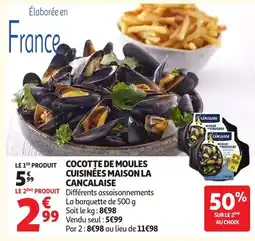 Auchan Cocotte de moules cuisinées maison la cancalaise offre