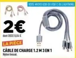 Centrakor CÂBLE DE CHARGE 1.2 M 3 EN 1 offre