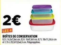 Centrakor LES 4 BOÎTES DE CONSERVATION offre