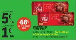 E.Leclerc Express CÔTE D'OR MIGNONNETTE LAIT MELK offre