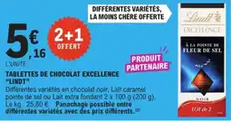 E.Leclerc Express Lindt TABLETTES DE CHOCOLAT EXCELLENCE offre